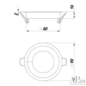 Встраиваемый светильник APL Led Ingrid 3322.LDY5016/5W/4K