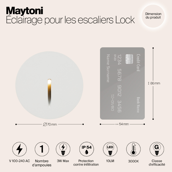 Подсветка для ступеней Maytoni Lock O014SL-L3W3K