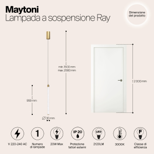 Светильник подвесной Maytoni Ray P022PL-L20G3K