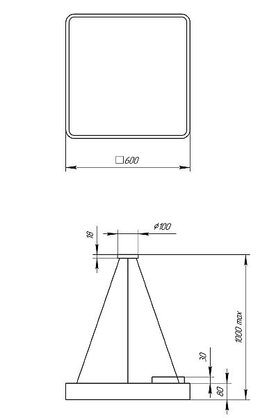 Светильник подвесной ЭРА Quadro SPO-163-B-40K-050