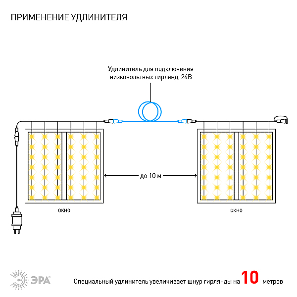 Гирлянда-дождь ЭРА Занавес ENOZ-2B