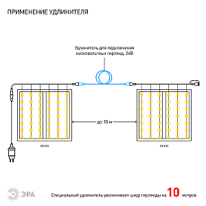 Гирлянда-дождь ЭРА Занавес ENOZ-2B