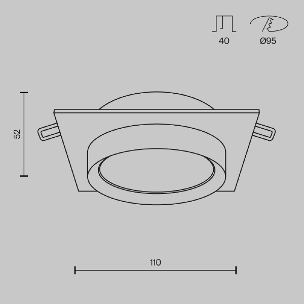 Встраиваемый светильник Maytoni Hoop DL086-GX53-SQ-BW