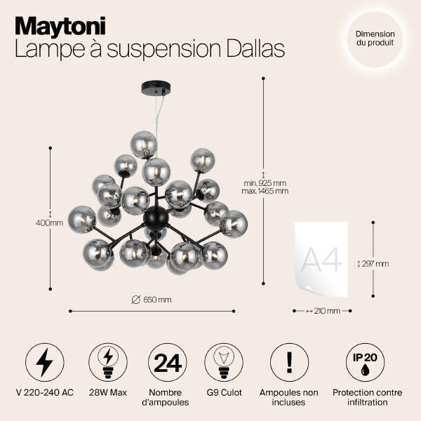 Подвесная люстра Maytoni Dallas MOD545PL-24B