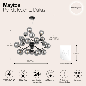 Подвесная люстра Maytoni Dallas MOD545PL-24B