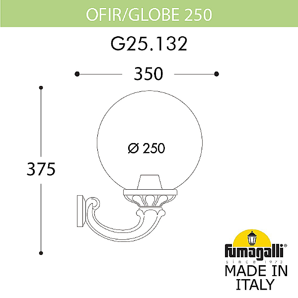 Уличный настенный светильник Fumagalli Globe 250 G25.132.000.WXF1R