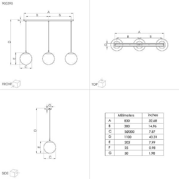 Светильник подвесной Eglo Rondo 900395