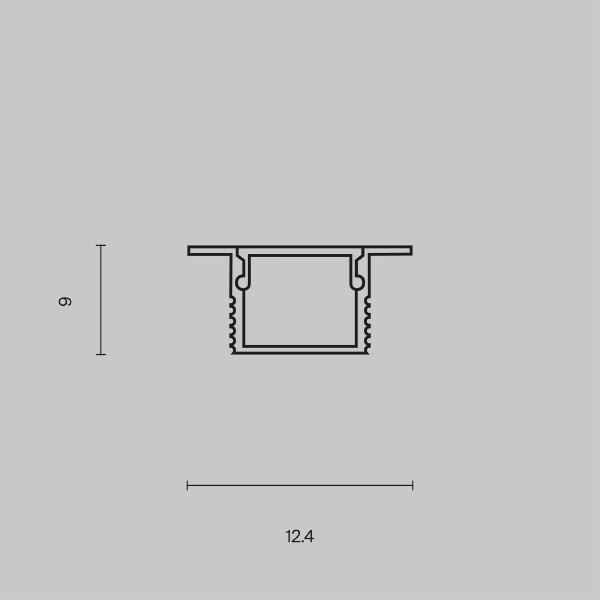 Алюминиевый профиль встраиваемый 12x09 Maytoni Алюминиевый профиль ALM-1209-S-2M