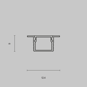 Алюминиевый профиль встраиваемый 12x09 Maytoni Алюминиевый профиль ALM-1209-S-2M