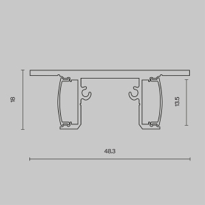 Алюминиевый профиль накладной 18x48 Maytoni Алюминиевый профиль ALM-1848-B-2M