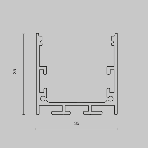 Алюминиевый профиль подвесной -накладной 35x35 Maytoni Алюминиевый профиль ALM-3535B-S-2M