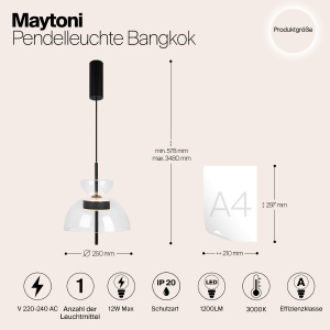 Светильник подвесной Maytoni Bangkok MOD185PL-L6B3K2