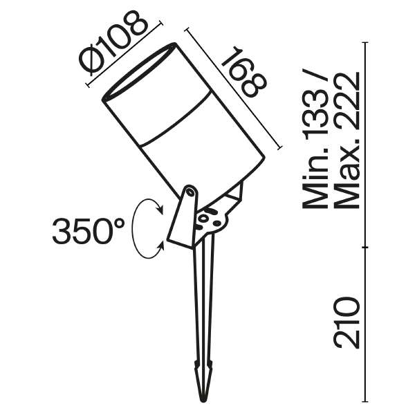 Грунтовый светильник Maytoni Bern O050FL-L15GF3K