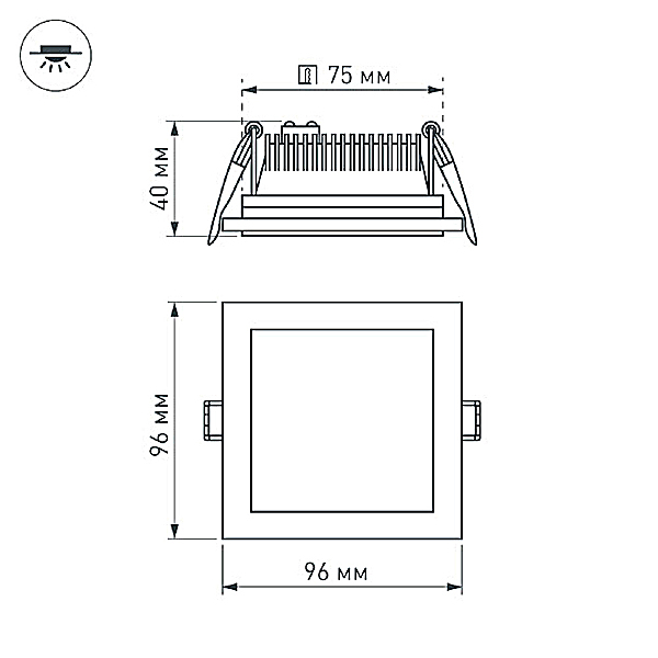 Встраиваемый светильник Arlight Lt Glass 015572