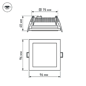 Встраиваемый светильник Arlight Lt Glass 015572