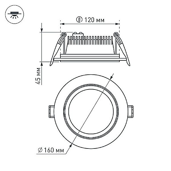 Встраиваемый светильник Arlight Lt Glass 016571