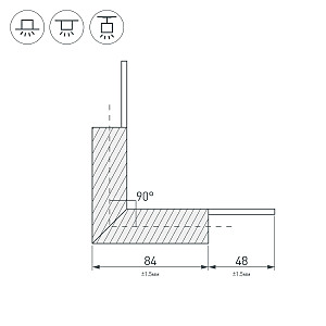 Внутренний угол в сборе, для соединения 2-х профилей PLS-LOCK-H25 Arlight 026135