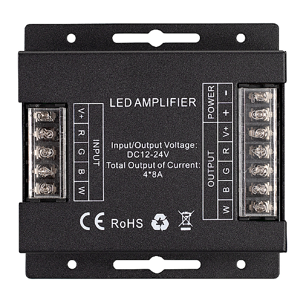 4-х канальный RGBW усилитель для контроллеров (12-24VDC) Arlight 027141