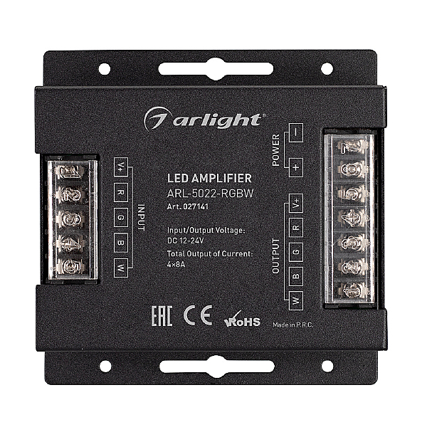 4-х канальный RGBW усилитель для контроллеров (12-24VDC) Arlight 027141