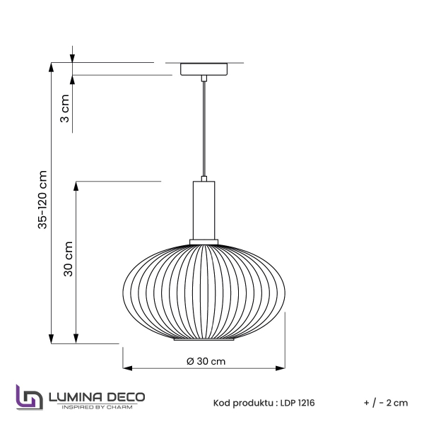 Светильник подвесной Lumina Deco Floril LDP 1216-1 WT+BK