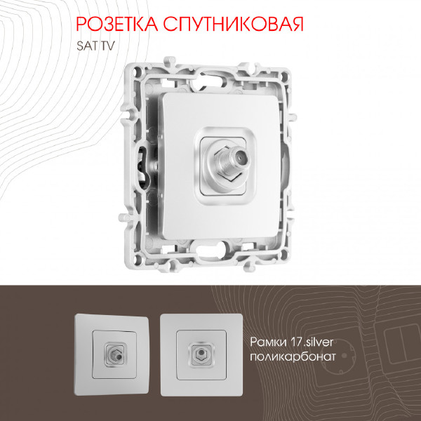 Розетка Arte Milano Am-217 217.42-1.silver