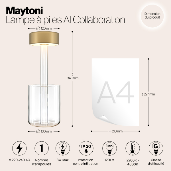 Настольная лампа Maytoni AI Collaboration MOD229TL-L3G3K1