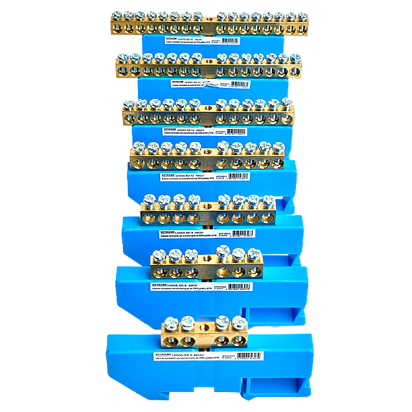 Шина N на изоляторе 6*9 на DIN-рейку 8 выводов Stekker LD555-69-8 49532