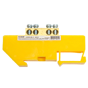 Шина PE на изоляторе 6*9 на DIN-рейку 4 вывода Stekker LD555-69-4 49544