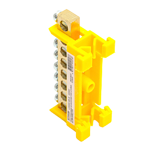 Шина PE на изоляторе 6*9 тип стойка на DIN-рейку 8 выводов Stekker LD556-69-8 49562