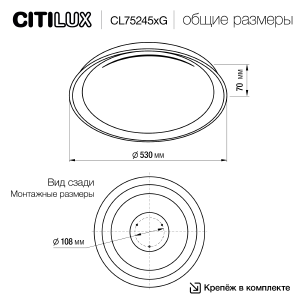 Светильник потолочный Citilux Mega CL752451G