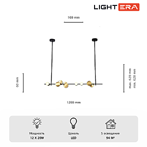 Светильник подвесной LIGHTERA Ontario LE115L-12B