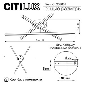 Потолочная люстра Citilux Trent CL203631