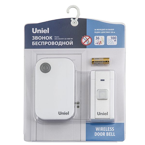 Дверной звонок Uniel UDB-013W-R1T1-36S-100M-WH