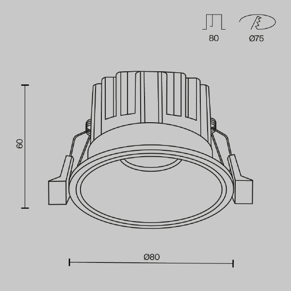 Встраиваемый светильник Maytoni Round DL058-12W2.7K-W