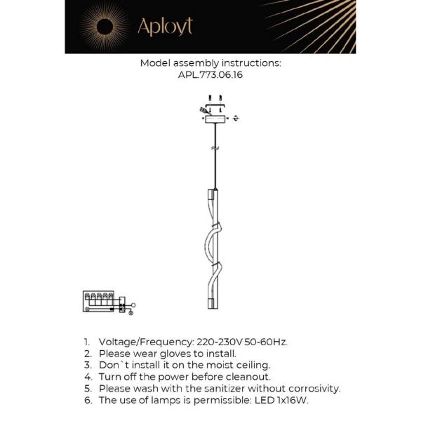 Светильник подвесной Aployt Sindrillon APL.773.06.16